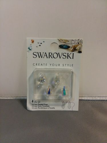swarovski create your style 15mm Crystal faceted drop 4pc
