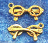10Pcs. Tibetan Antique Gold 3D Sunglasses Charms  Pendants Jewelry Finding PV18