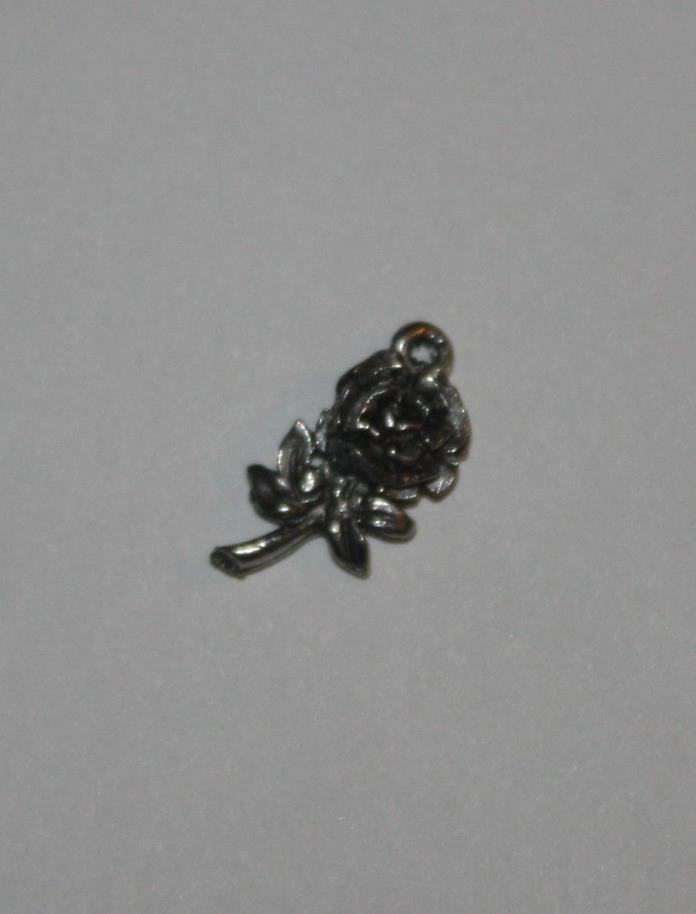 (3) SILVER ROSE CHARMS