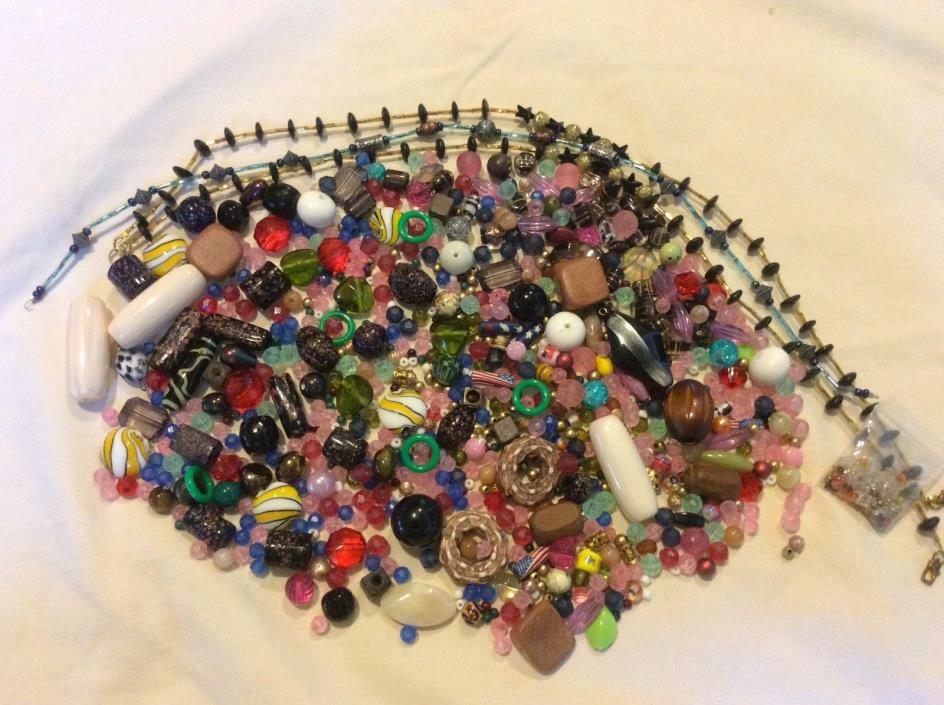 1+ lb of Assorted Beads for Jewelry Making