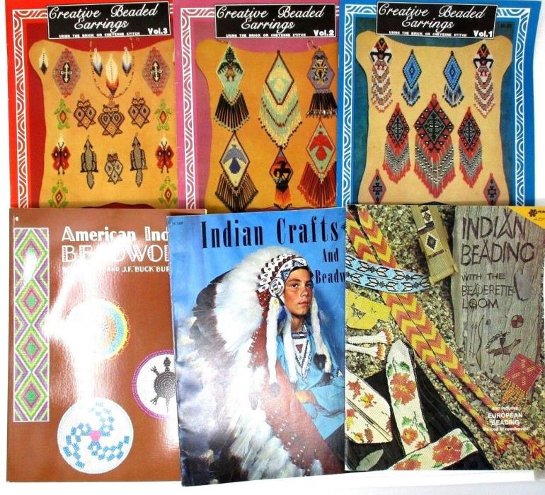 Indian Beaded Jewelry Book Lot of 6 Pattern Books