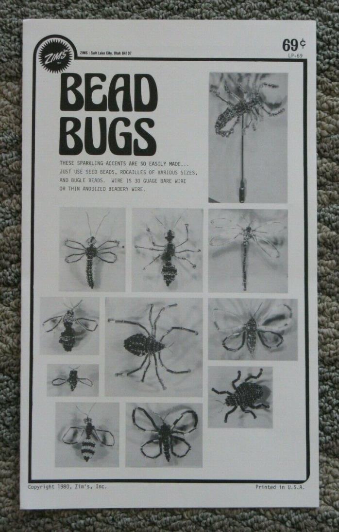 BEAD BUGS by ZIM'S - 11 bugs -  Instruction Booklet