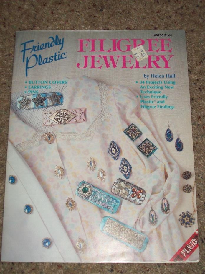 Friendly Plastic Filigree Jewelry by Helen hall #8760 Plaid 34 Projects 1992 Bk