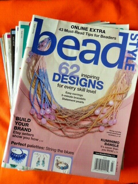 Lot of (14) BEAD STYLE Beading Jewelry Craft Magazines 2014-2015 + EXTRAS