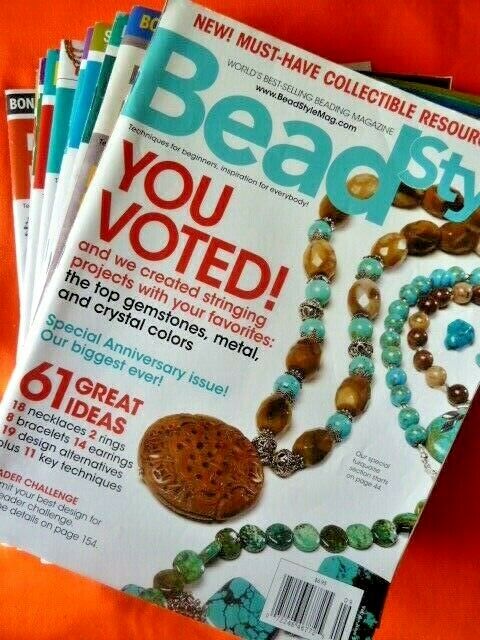 Lot of (10) BEAD STYLE Beading Jewelry Craft Magazines 2008-2010