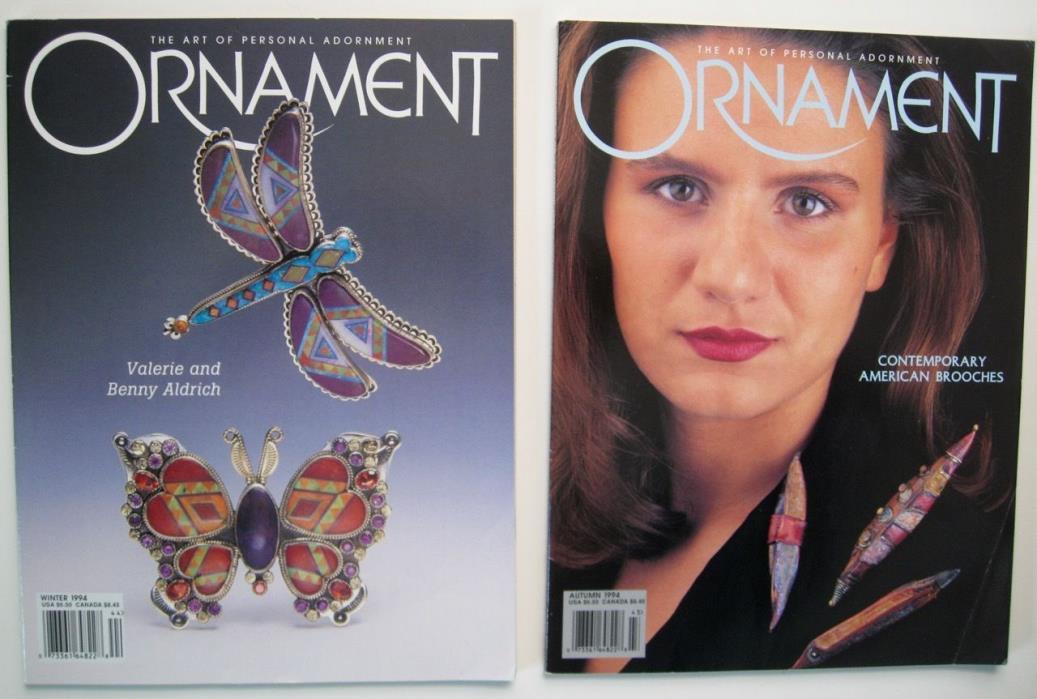 2 Ornament magazines Art of Personal Adornment 1994 Beads, Jewelry, Fiber Art