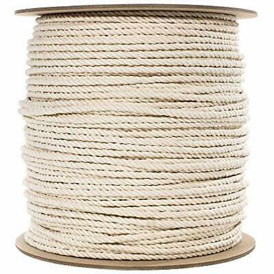 100% Twisted White Natural Cotton Rope - 3/4 Inch Diameters Multiple Lengths