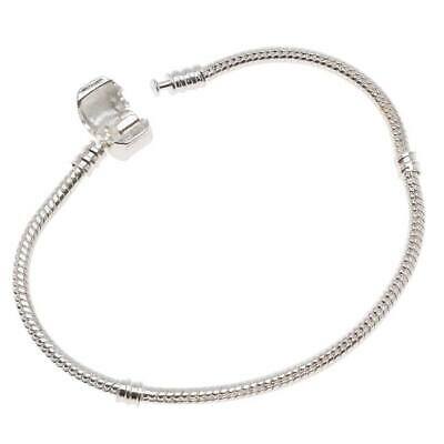 Silver Tone 8 Inch Bracelet Snap Clasp For Euro Style Large Hole Beads