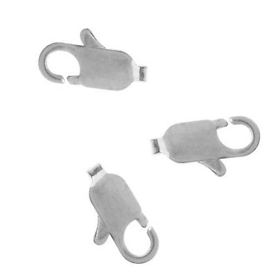 Silver Plated Straight Lobster Claw Clasps 9mm (10)