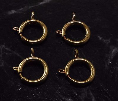VTG Spring Ring Clasp Lot 4 Brass Metal Large Size 18mm Connector Pocket Watch