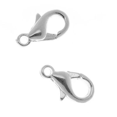 Silver Plated Curved Lobster Clasps 10mm (10)
