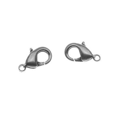 Nunn Design Antiqued Silver Plated Lobster Clasps 12mm (2)