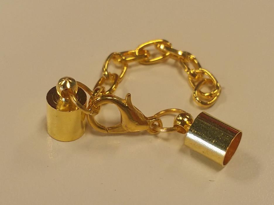 Terminators, Brass Cord Ends, Iron Cross Extender Chain and Alloy Lobster Clasp
