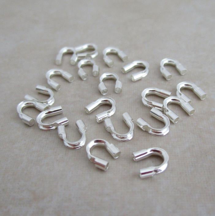 sterling silver wire protectors cradles 5mm with 1.1mm ID for .024 wire