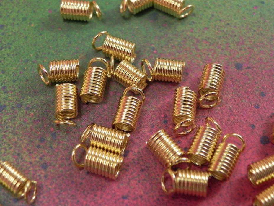 200 Gold Plated Necklace Coil End Tips for 3mm Cord Ribbon Jewelry Components