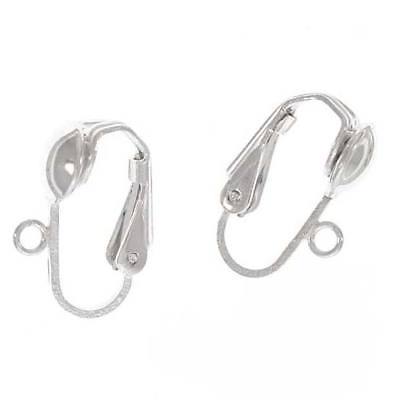 Sterling Silver Clip On Ball Earrings Findings (1 Pair)