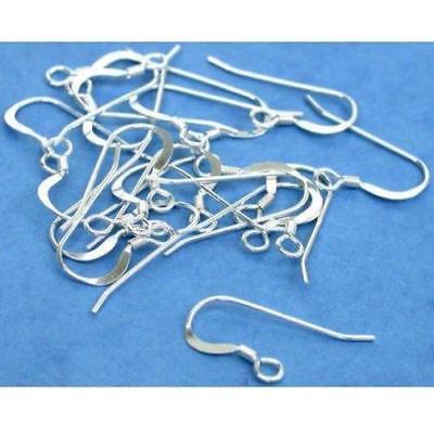 Sterling Silver French Wire Earring Hooks - Medium (10)