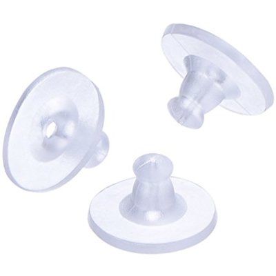Outus 100 Pack Clear Rubber Earring Safety Backs Clutch Pad