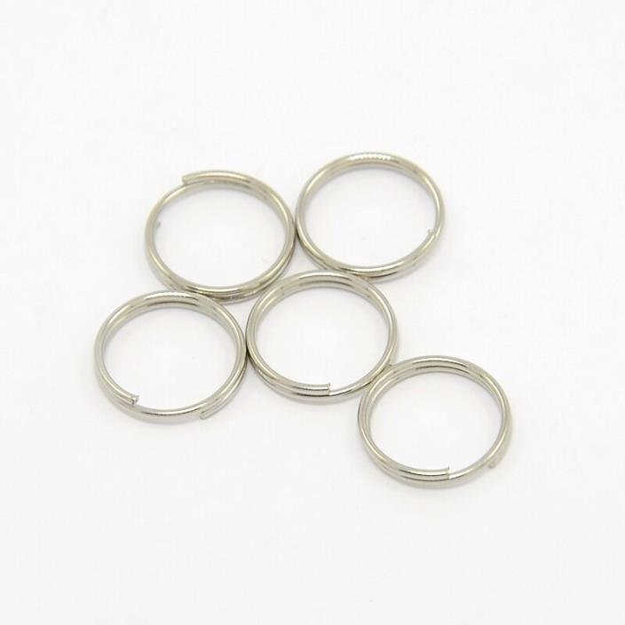 16mm Silver tone rings split double connector 50-500 pcs jewelry findings