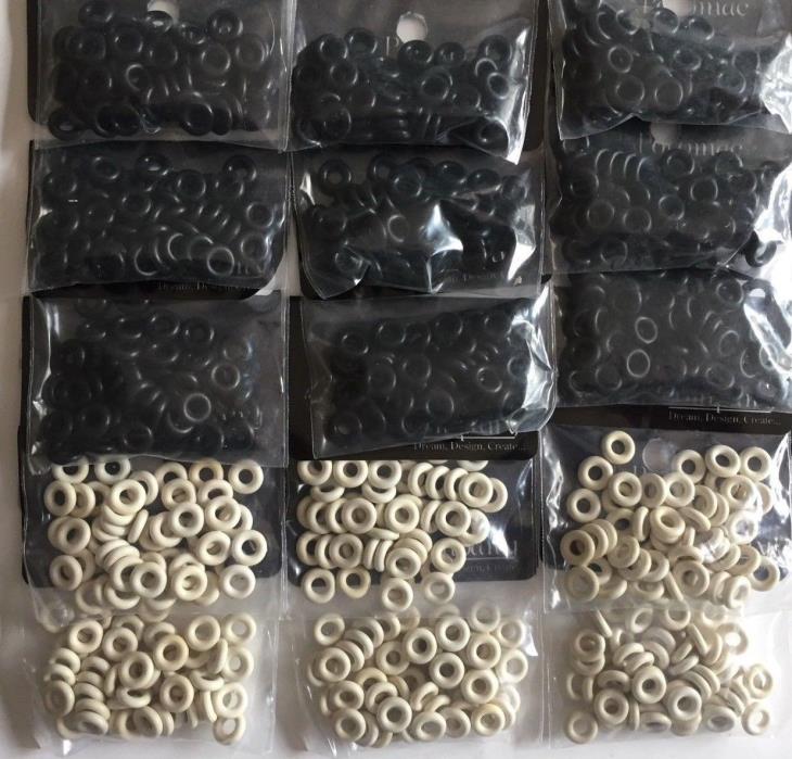750 pcs Lot Rubber O Rings Black White 7mm Jump Ring Chain Mail Jewelry Gasket