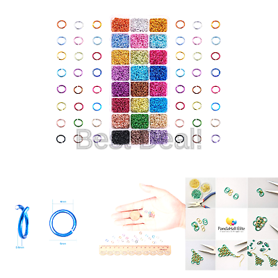 Pandahall 1 Box (About 8400PCS) 24 Color 6mm Aluminum Wire Open Jump Rings fo...