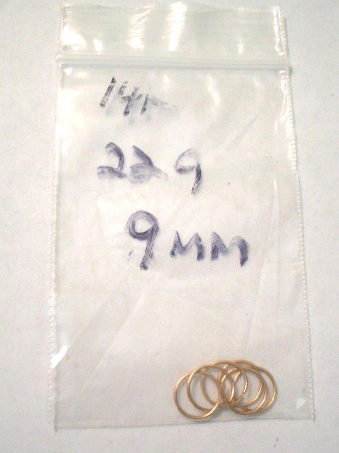 One Solid 14k Yellow Gold  9mm  Jump Ring 22ga. Made In USA