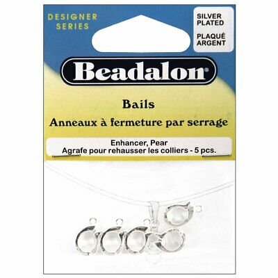 Beadalon Enhancer Bails 5 Per Package-Silver-Plated