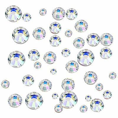 1000pcs Rhinestones & Sequins Clear Colour Flat Back Round Crystal Gems 5 Sizes