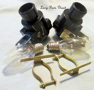 (Lot of 50) Night Lights-Black  - on/off - Includes 4w Bulb & Brass Clip