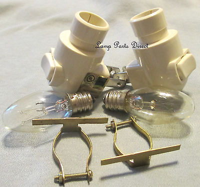 (Lot of 50) Night Lights-Ivory  - on/off - Includes 4w Bulb & Brass Clip