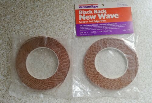 2 Rolls Scalloped Wavy Edge BLACK BACK Copper Foil Tape Venture New Wave