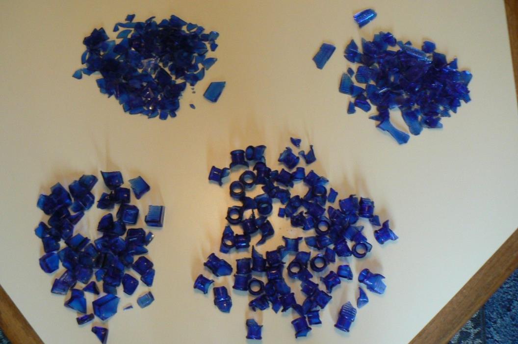 9 Lbs. VERY RARE 1800S COBALT BLUE Glass Pieces for glass art very rare pieces