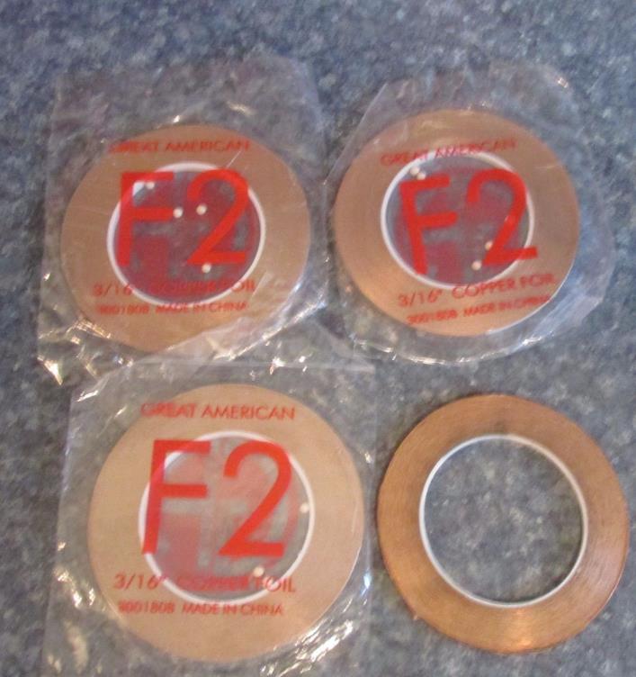 3 new 1 use Great American F2 Copper Foil 3/16