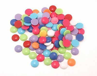 Qty 400 14mm Acrylic Half Round Cabochon (cab) Assorted Mix Colorful Flat back