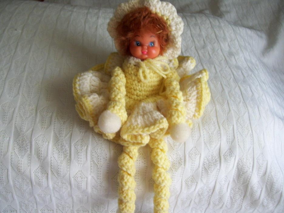 HAND CROCHET SHELF SITTING DOLL