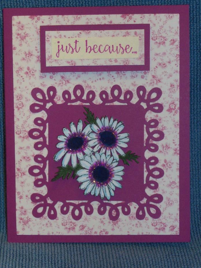 Lovely Handmade Greeting Card - White African Daisies Any-Occasion Blank Inside