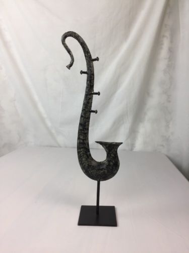Pier 1 15” Metal  Saxophone  statue Gray