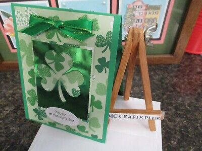 HAPPY ST. PATRICK'S DAY HANDMADE GREETING CARD SHAMROCK #034