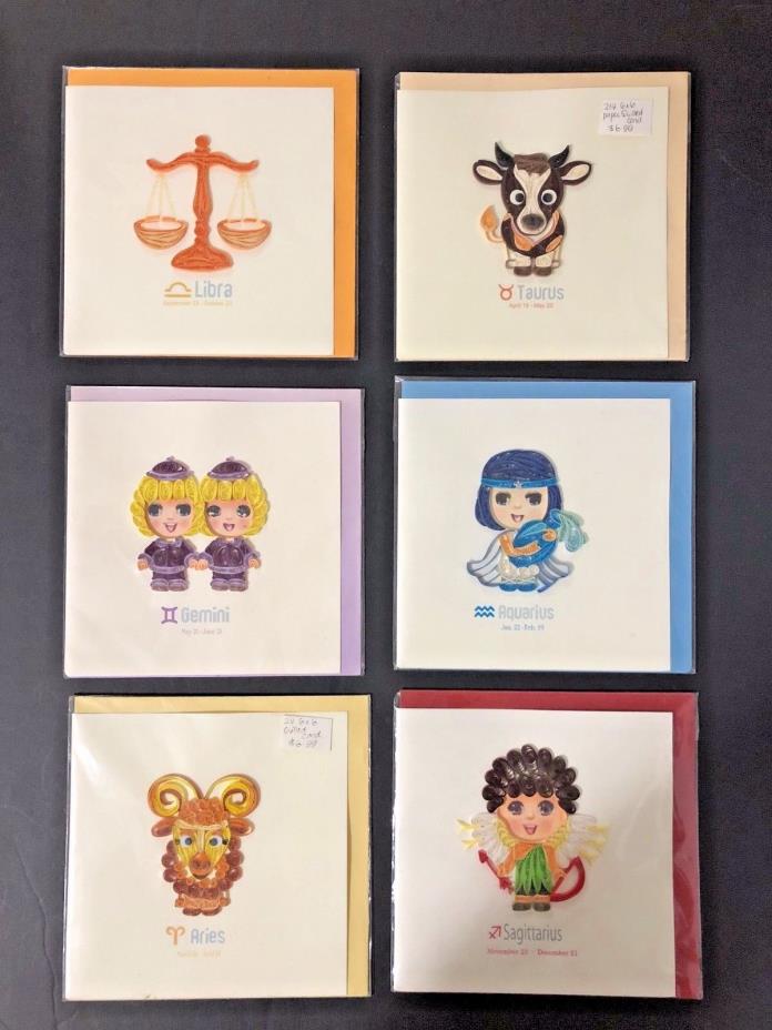 YODER DO QUILLING ZODIAC GREETING CARD - YOUR CHOICE