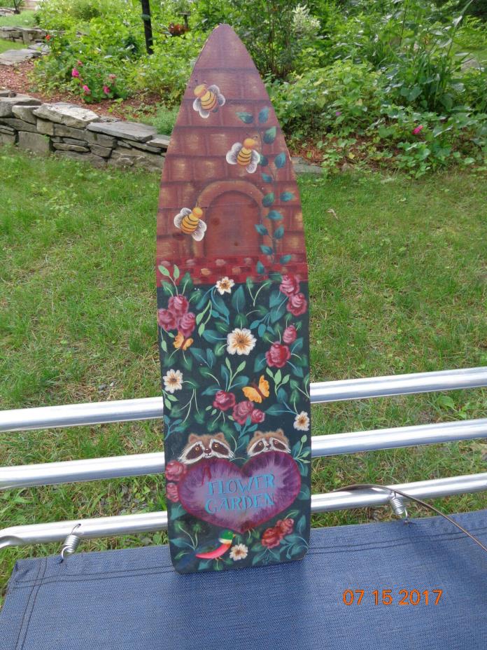 Charming flower garden hand painted hanging