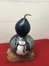 Large Hand Painted Christmas Gourd Snow Man Trees Snow Scene  Holiday Winter 10