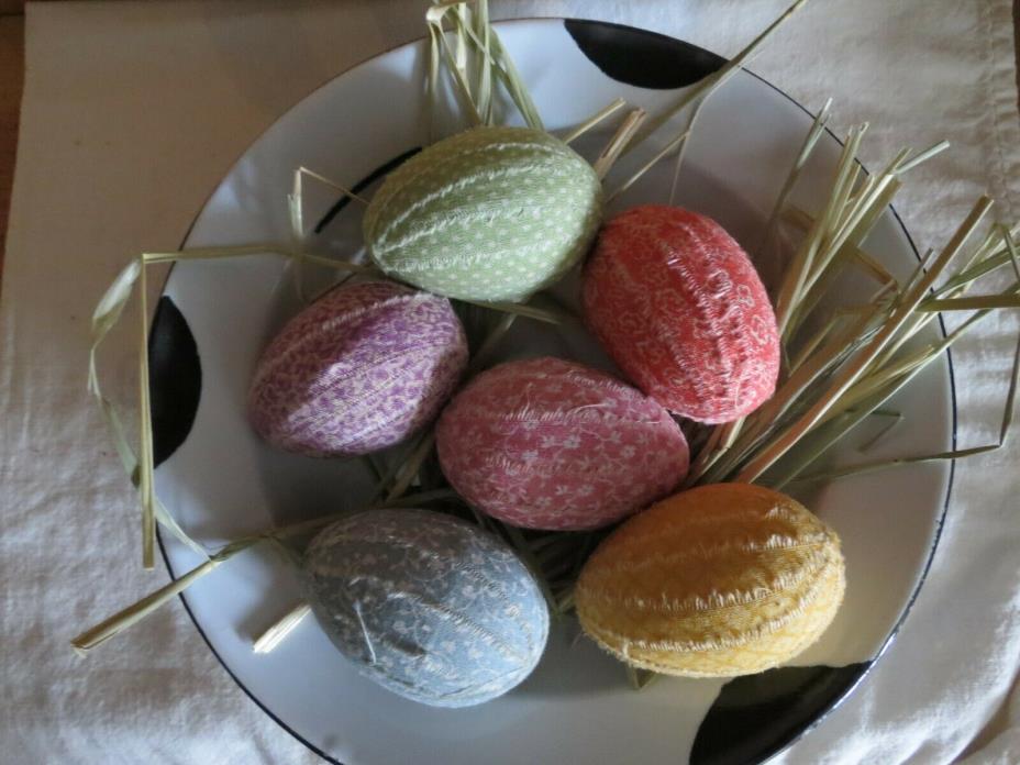 Handmade Primitive Spring Easter Eggs 6 count