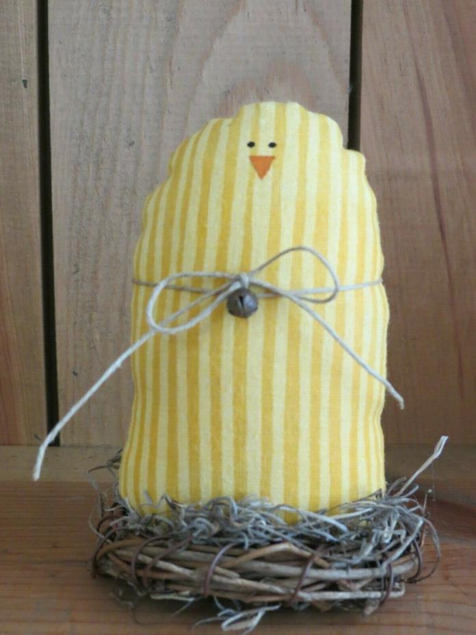 Handmade Primitive Spring Easter Chick on Wreath