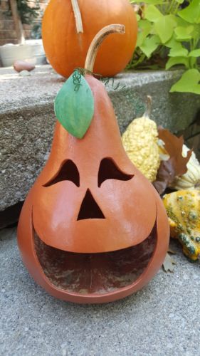 Halloween Jack-o'-lantern Pumpkin Gourd Hand Carved And Painted