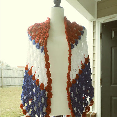 Shawl 72x36 Patriotic YOU PICK COLOR acrylic shaw Red White Blue military