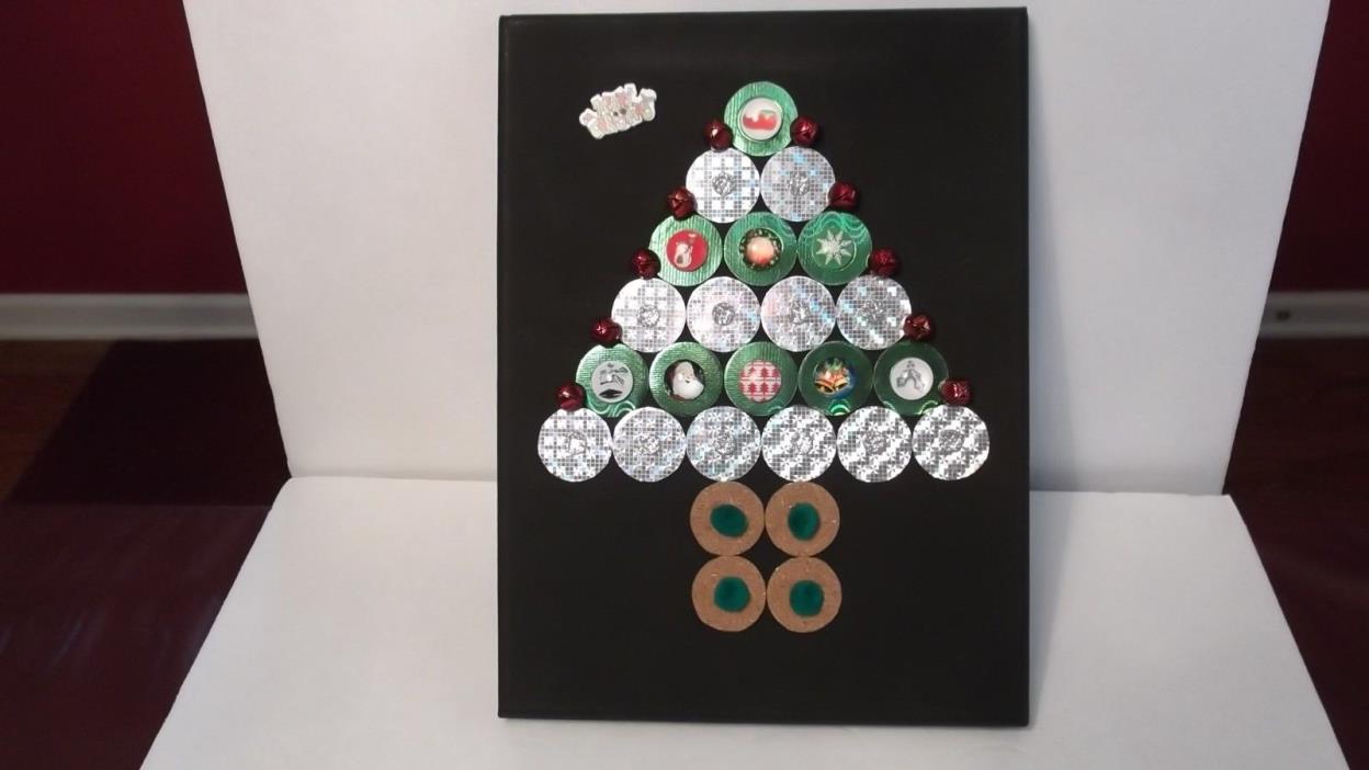 Handmade Christmas Canvas decoration  Great Gift for Christmas shape of a tree