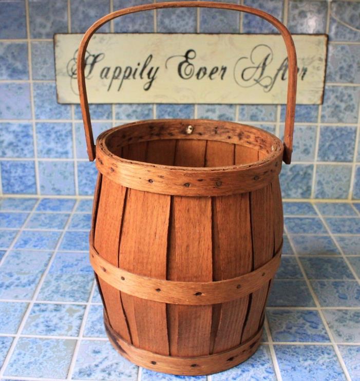 Vintage barrel bucket basket