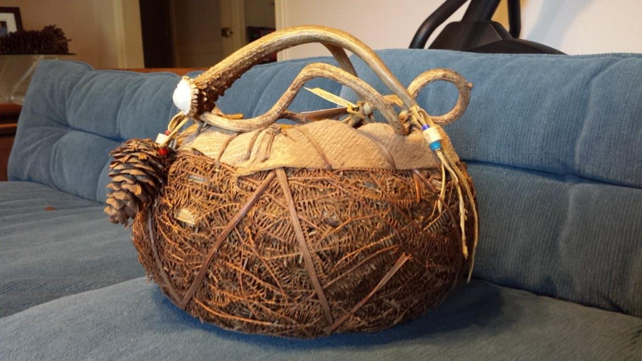 High Country Arts Antler Handled Basket