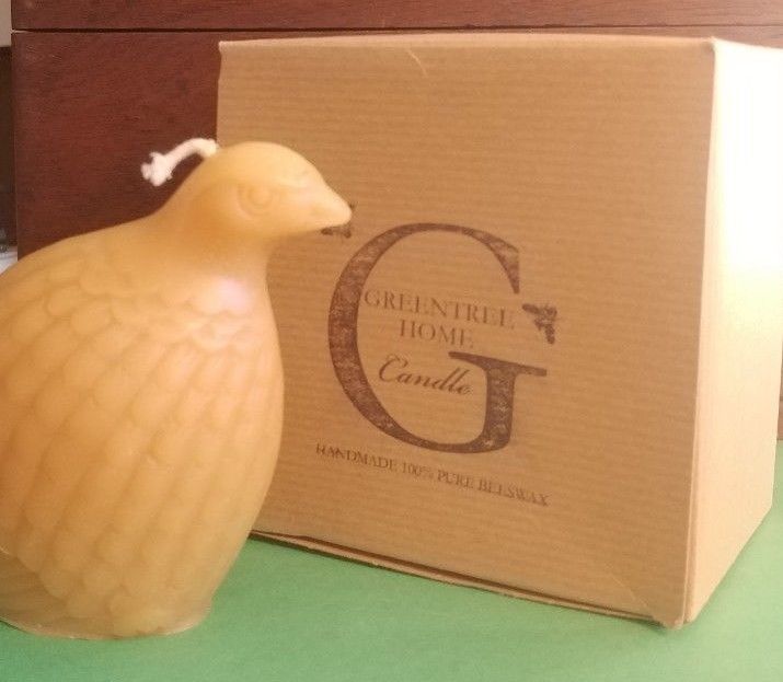 Beeswax Candle Handmade by GreenTree Home ('Partridge' 12 hour burn time)