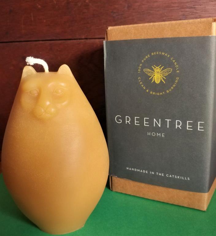 Beeswax Candle Handmade by GreenTree Home ('Fat Cat' 5